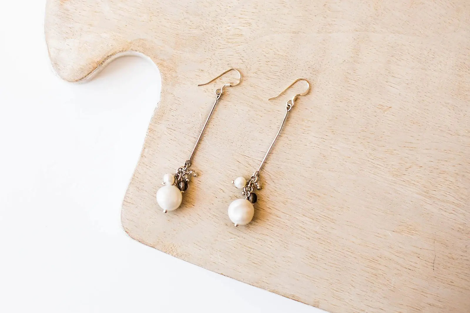 Pearl and Crystal Dangle Earrings
