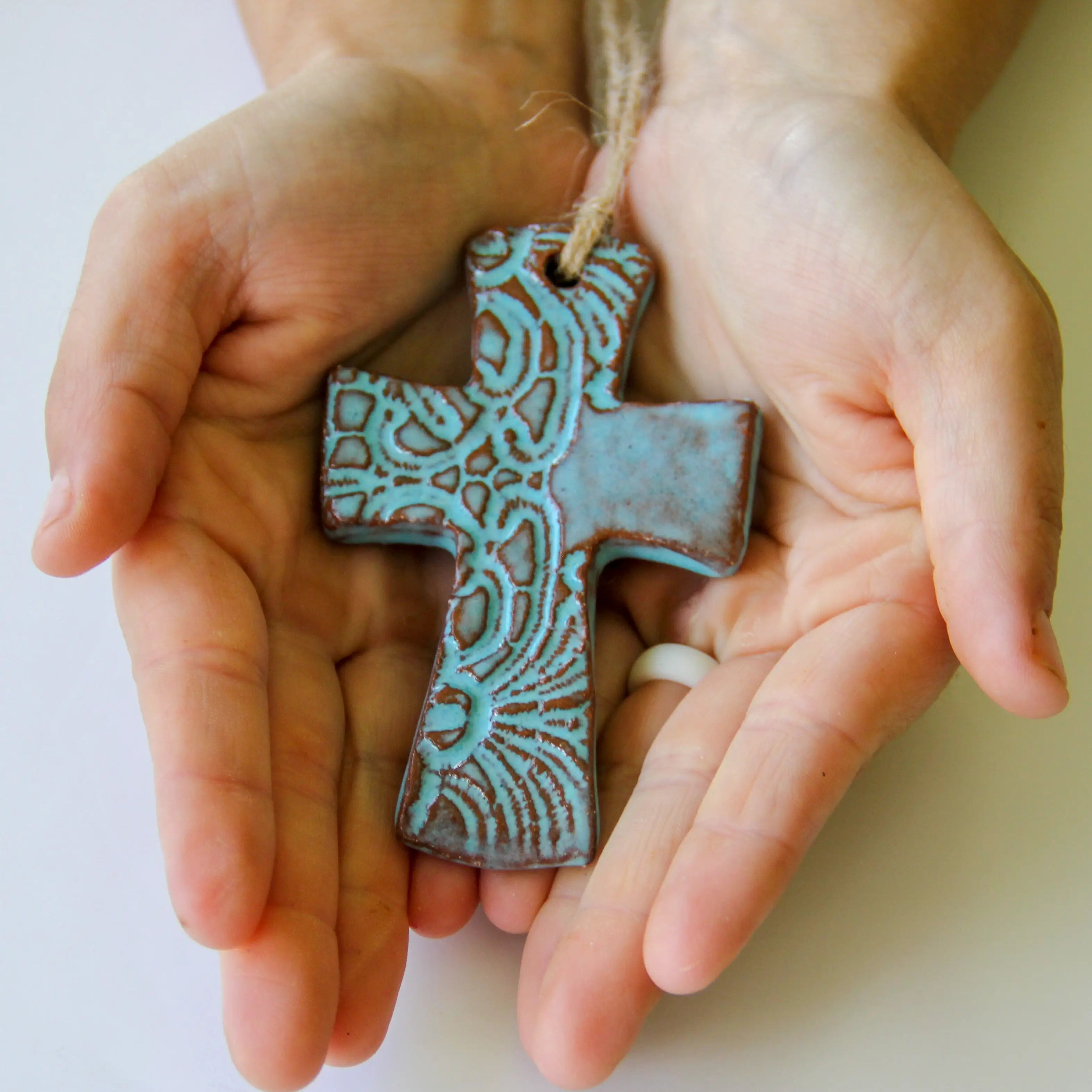 Ceramic Flared Cross Ornament