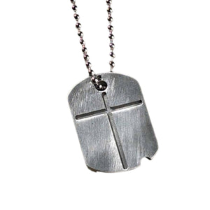 Men's Dogtag Cross Necklace