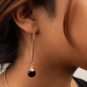 Black Onyx Teardrop Earrings