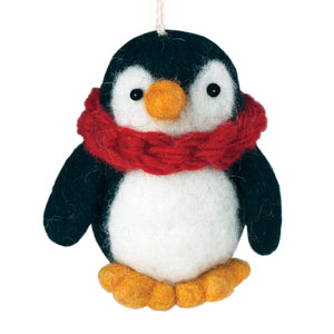 Pokey Penguin Felted Ornament