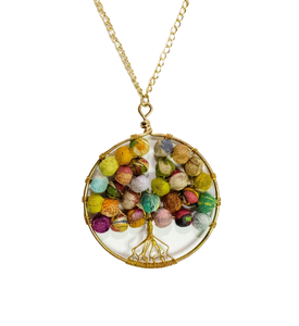 Tree of Life Sari Bead Necklace