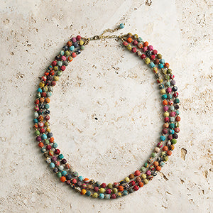 Sari Triple Strand Necklace