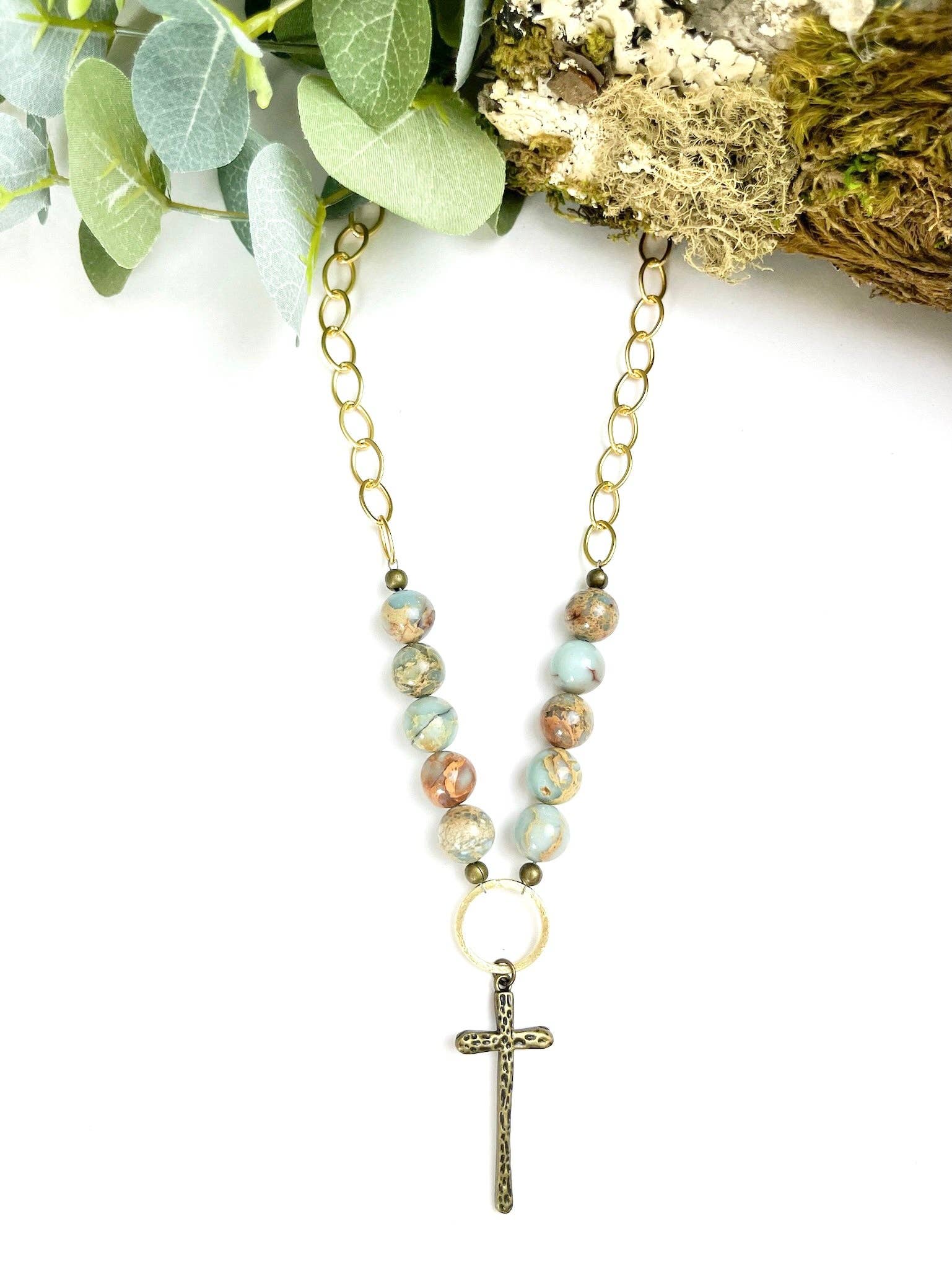 Home Sweet Home Cross Necklace
