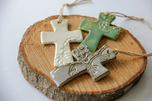 Ceramic Flared Cross Ornament