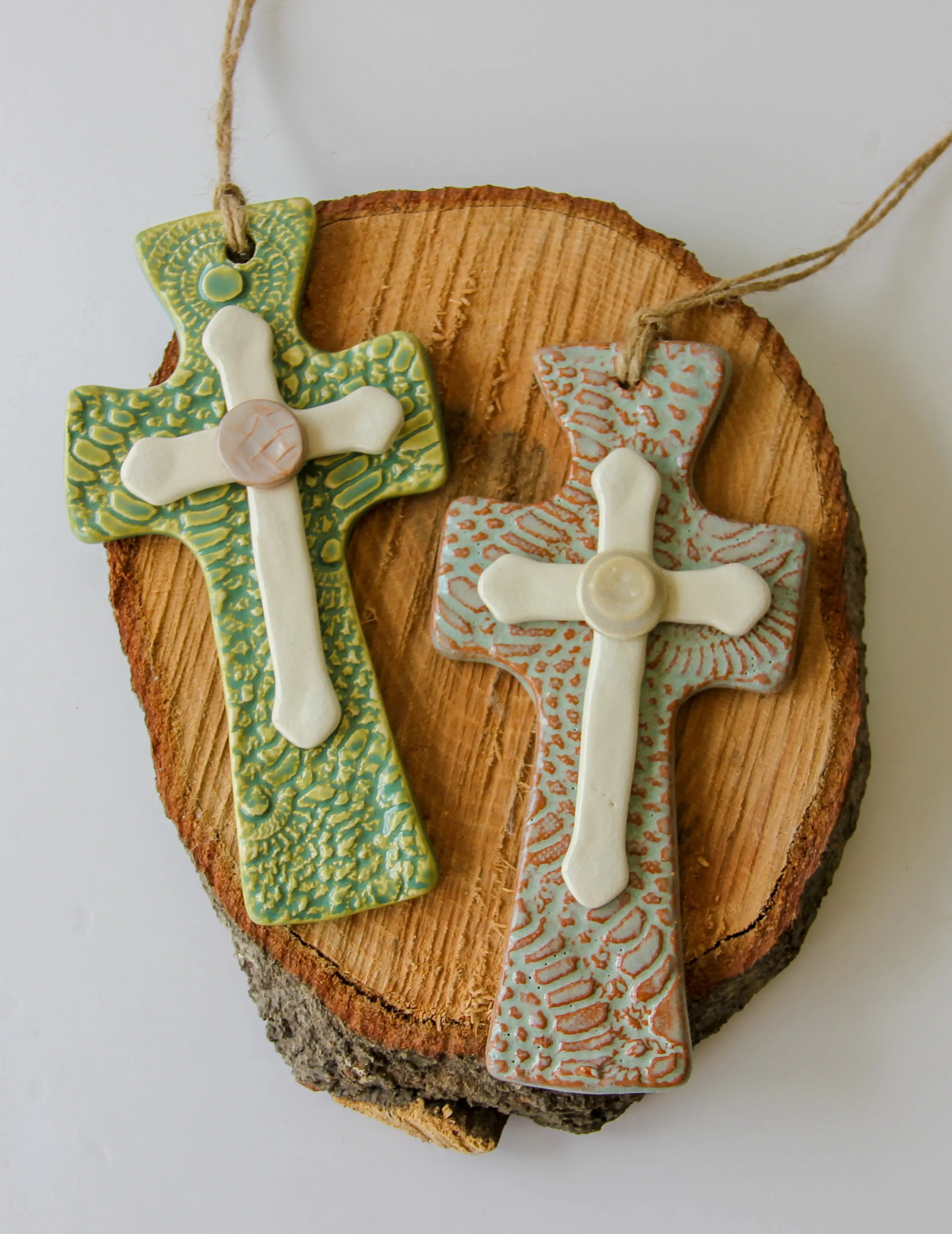 Ceramic Trinity Cross Ornament