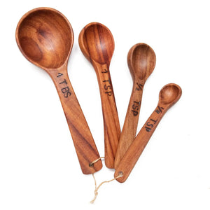 Natural Wood Measuring Spoon Set