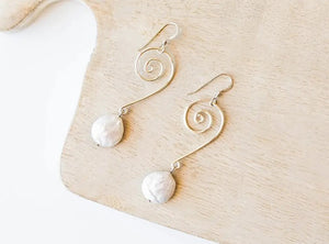 Freshwater Pearl Swirl Earrings