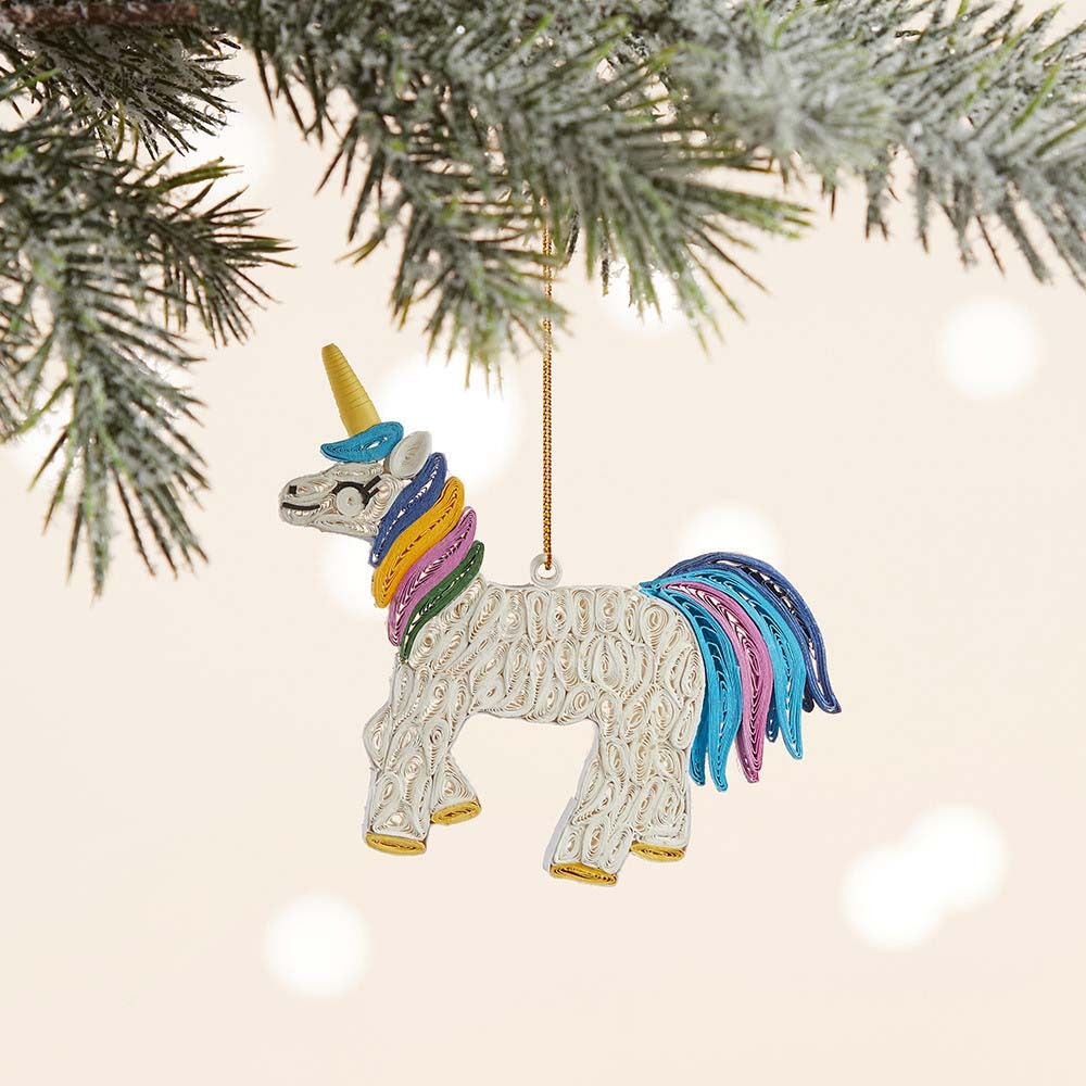 Quilled Unicorn Ornament