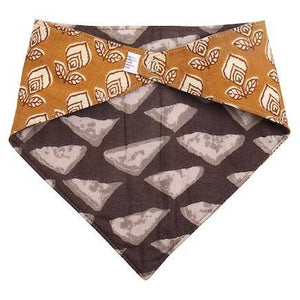 Taupe and Harvest Gold Baby Bib